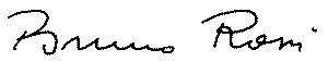 Bruno Benedetto Rossi, signature